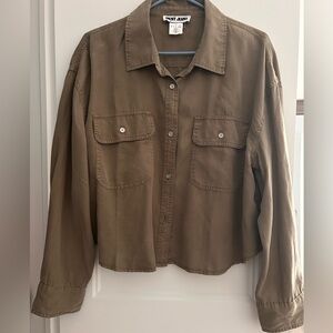 DKNY cropped shirt - army Green